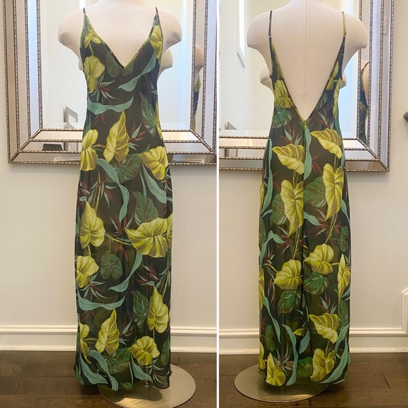 Y2K Victoria’s Secret Chiffon Tropical Floral Vintage Maxi Gown Slip Dress S🔥 - Picture 9 of 11